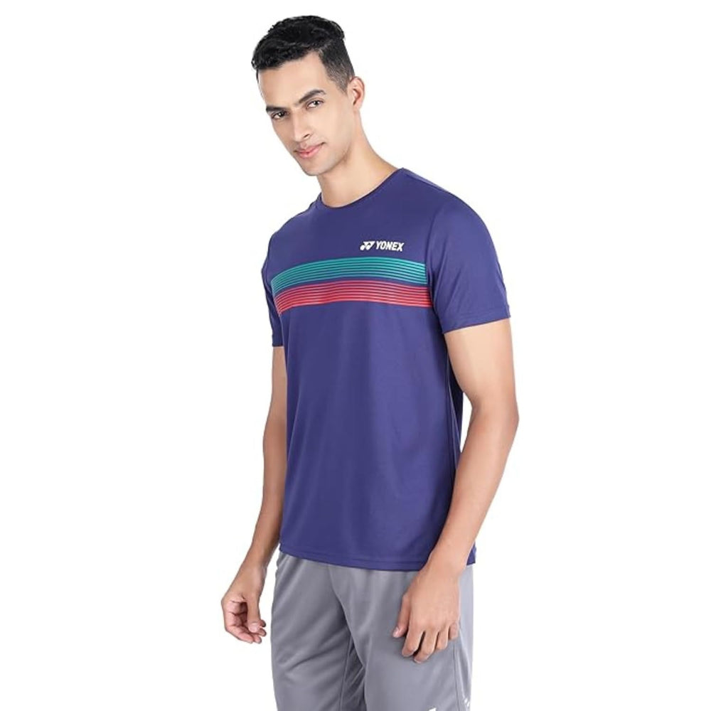 Yonex 2532 Easy23 Men’s Round Neck T‑Shirt – Tru‑Dry Polyester Bird‑Eye Mesh 130 GSM Sweat‑Wicking, Lightweight Breathable Tee for Badminton & Training - Best Price online Prokicksports.com