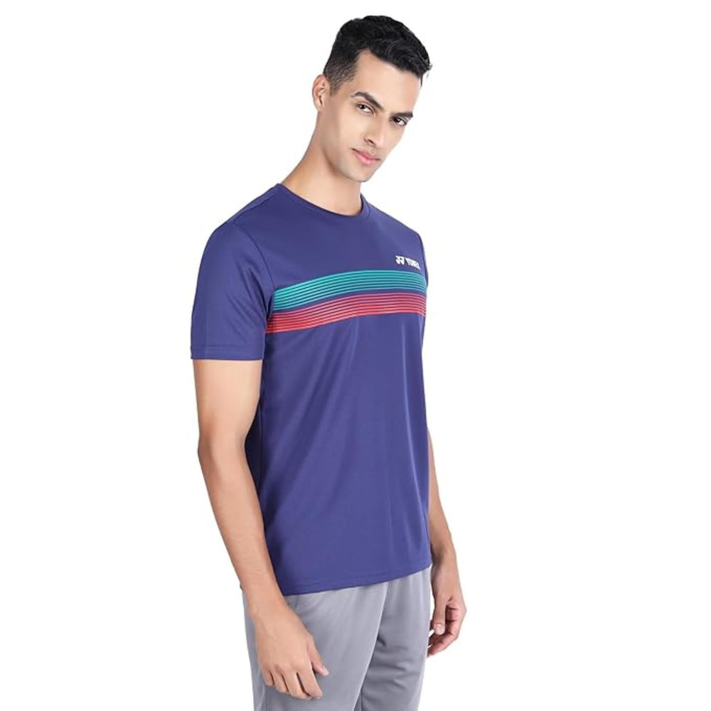 Yonex 2532 Easy23 Men’s Round Neck T‑Shirt – Tru‑Dry Polyester Bird‑Eye Mesh 130 GSM Sweat‑Wicking, Lightweight Breathable Tee for Badminton & Training - Best Price online Prokicksports.com