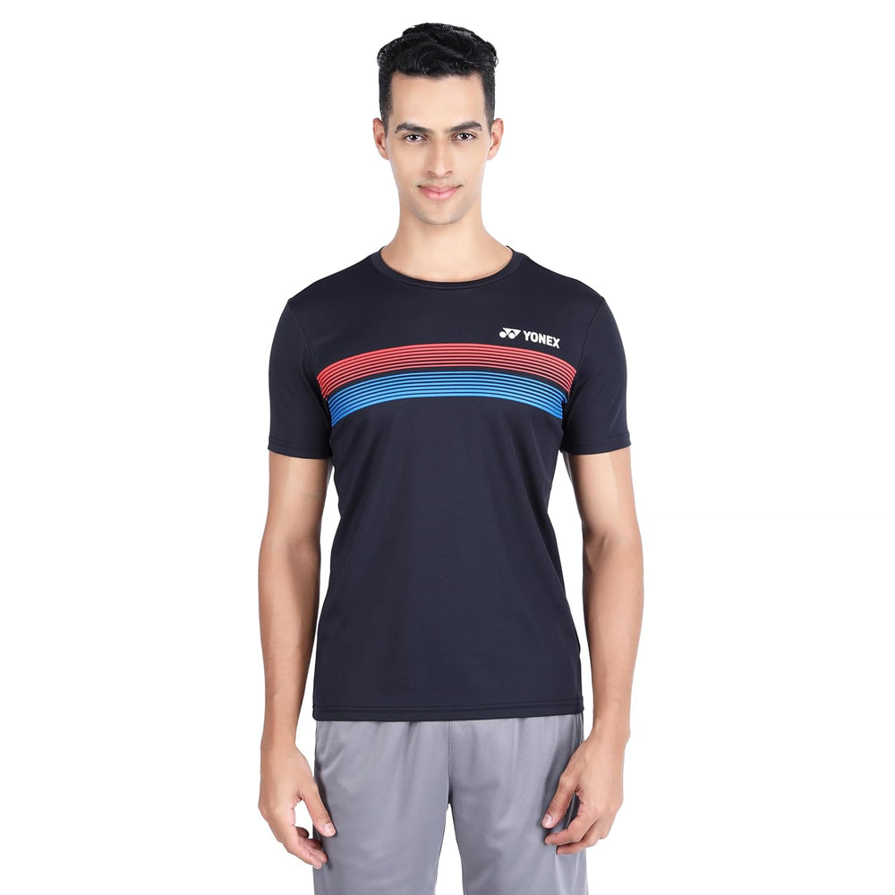 Yonex 2532 Easy23 Men’s Round Neck T‑Shirt – Tru‑Dry Polyester Bird‑Eye Mesh 130 GSM Sweat‑Wicking, Lightweight Breathable Tee for Badminton & Training