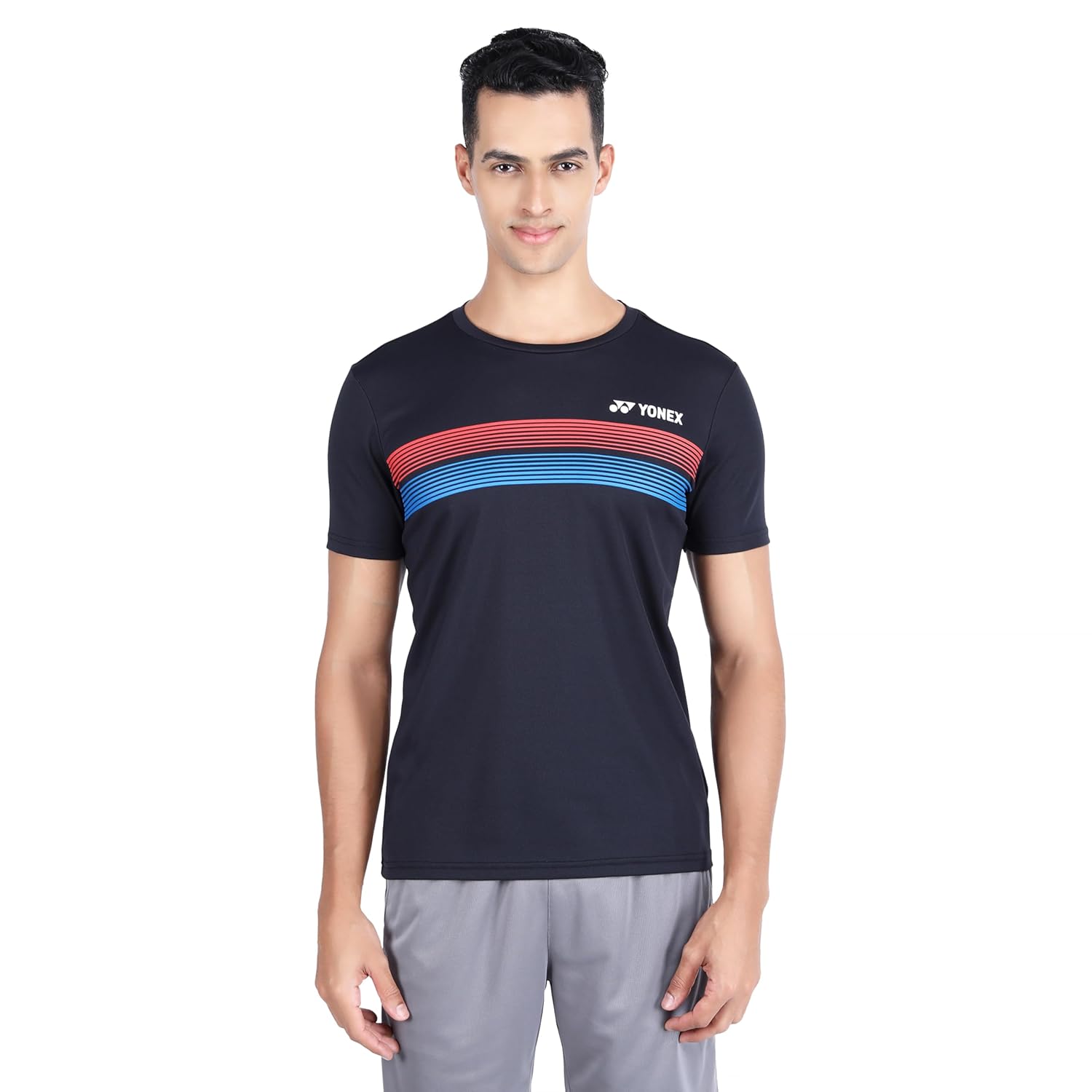 Yonex 2532 Easy23 Men’s Round Neck T‑Shirt – Tru‑Dry Polyester Bird‑Eye Mesh 130 GSM Sweat‑Wicking, Lightweight Breathable Tee for Badminton & Training - Best Price online Prokicksports.com