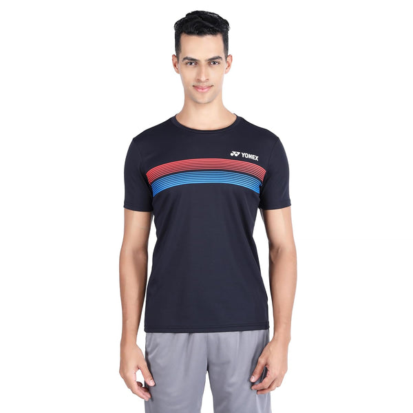 Yonex 2532 Easy23 Men’s Round Neck T‑Shirt – Tru‑Dry Polyester Bird‑Eye Mesh 130 GSM Sweat‑Wicking, Lightweight Breathable Tee for Badminton & Training
