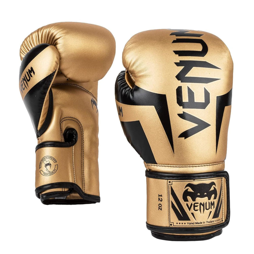 Venum Elite Boxing Gloves | Premium Synthetic Leather | Triple-Density Foam | Anatomical Grip | Hook & Loop Closure | Training/Sparring (10oz-18oz) - Best Price online Prokicksports.com
