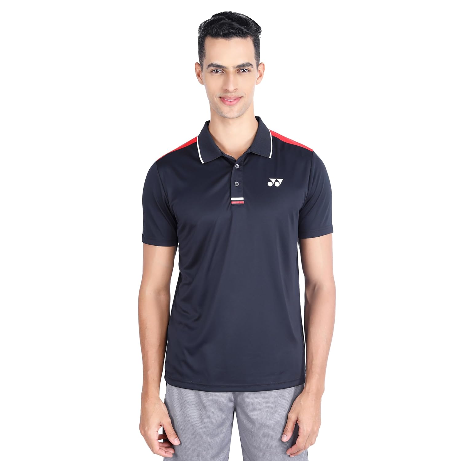 Yonex 2625 Easy3 Men’s Polo T‑Shirt – Tru‑Dry Quick‑Dry Polyester Interlock 140 GSM with Waffle Mesh Back, Collar & 2‑Button Placket - Best Price online Prokicksports.com