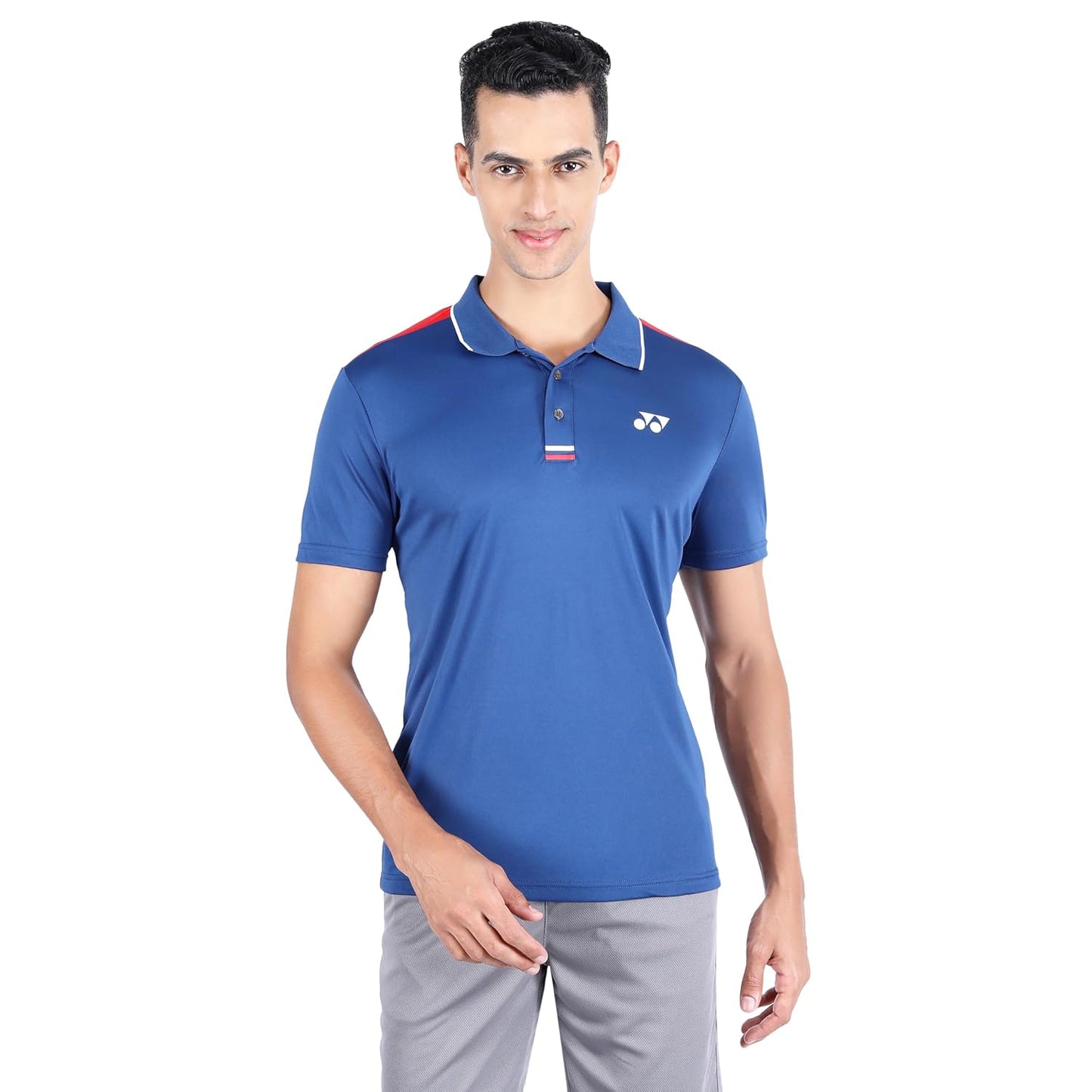 Yonex 2625 Easy3 Men’s Polo T‑Shirt – Tru‑Dry Quick‑Dry Polyester Interlock 140 GSM with Waffle Mesh Back, Collar & 2‑Button Placket - Best Price online Prokicksports.com