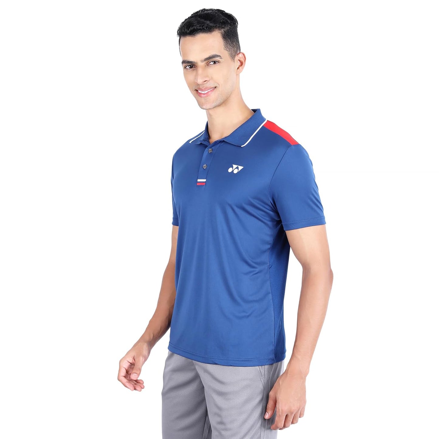Yonex 2625 Easy3 Men’s Polo T‑Shirt – Tru‑Dry Quick‑Dry Polyester Interlock 140 GSM with Waffle Mesh Back, Collar & 2‑Button Placket - Best Price online Prokicksports.com