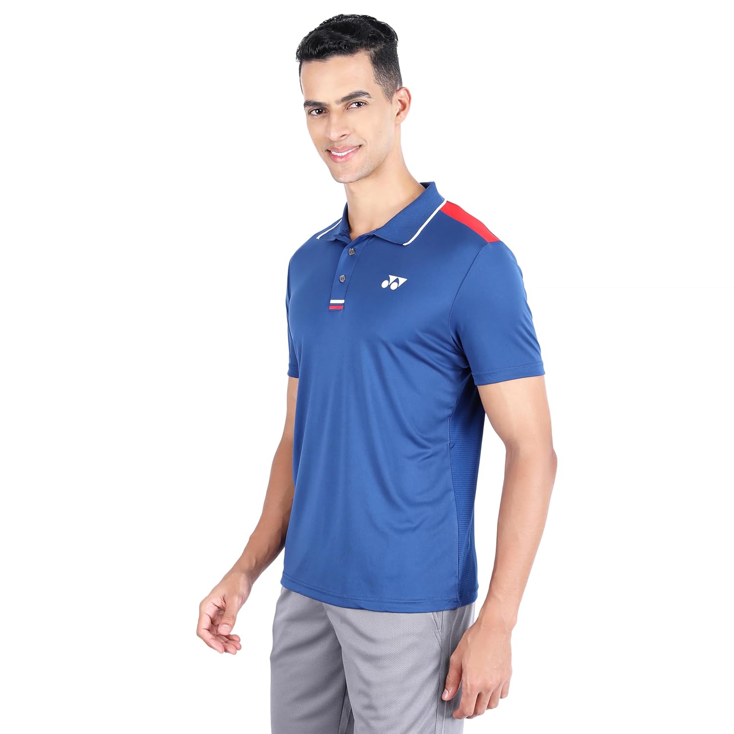 Yonex 2625 Easy3 Men’s Polo T‑Shirt – Tru‑Dry Quick‑Dry Polyester Interlock 140 GSM with Waffle Mesh Back, Collar & 2‑Button Placket - Best Price online Prokicksports.com