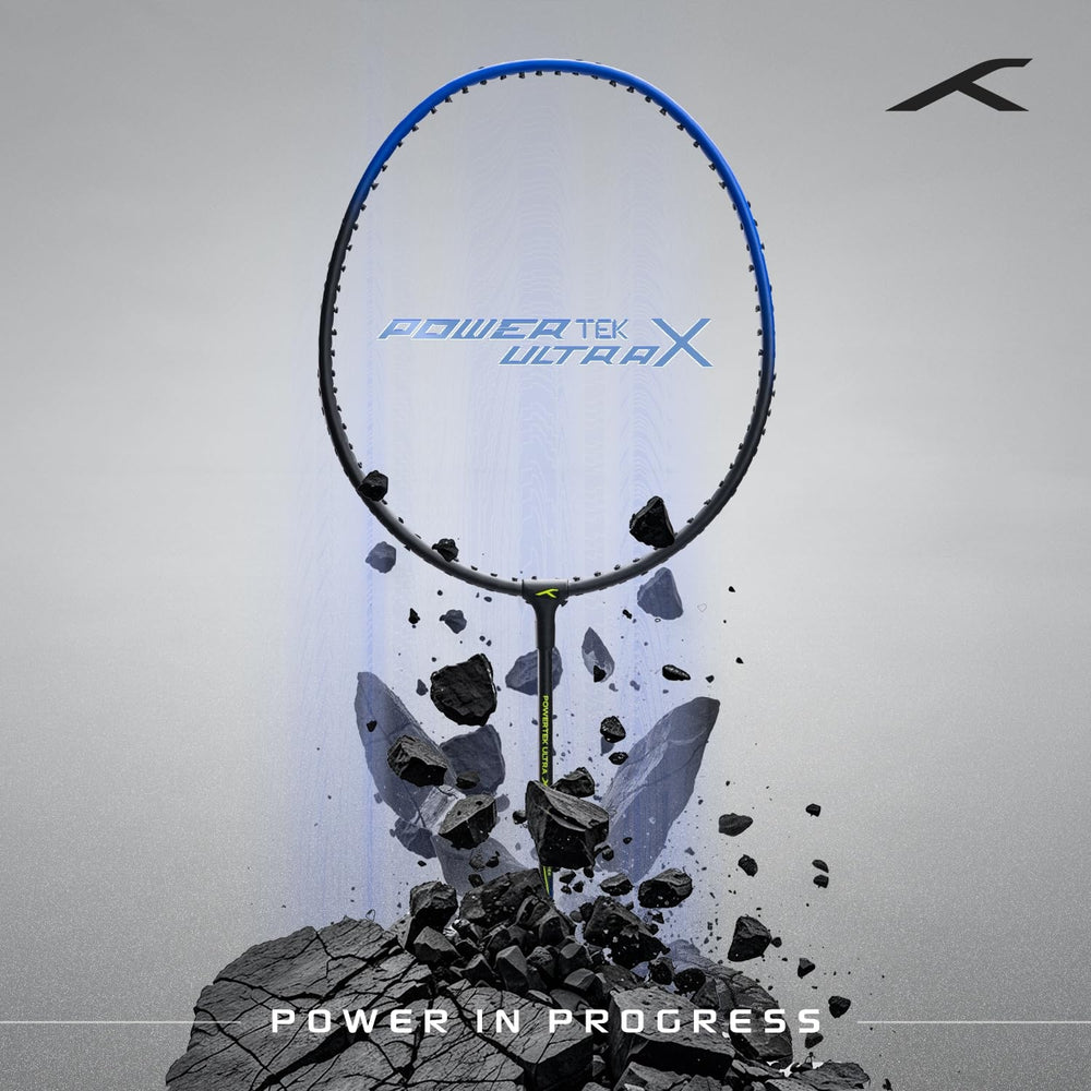Hundred Powertek Ultra X Strung Badminton Set (2 Racquets) | Lightweight Aluminium Frame with Head-Heavy Balance, Full Cover | Beginner Friendly Combo Kit