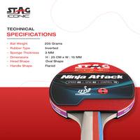 Stag Iconic Ninja Attack Advanced Series Table Tennis Racket