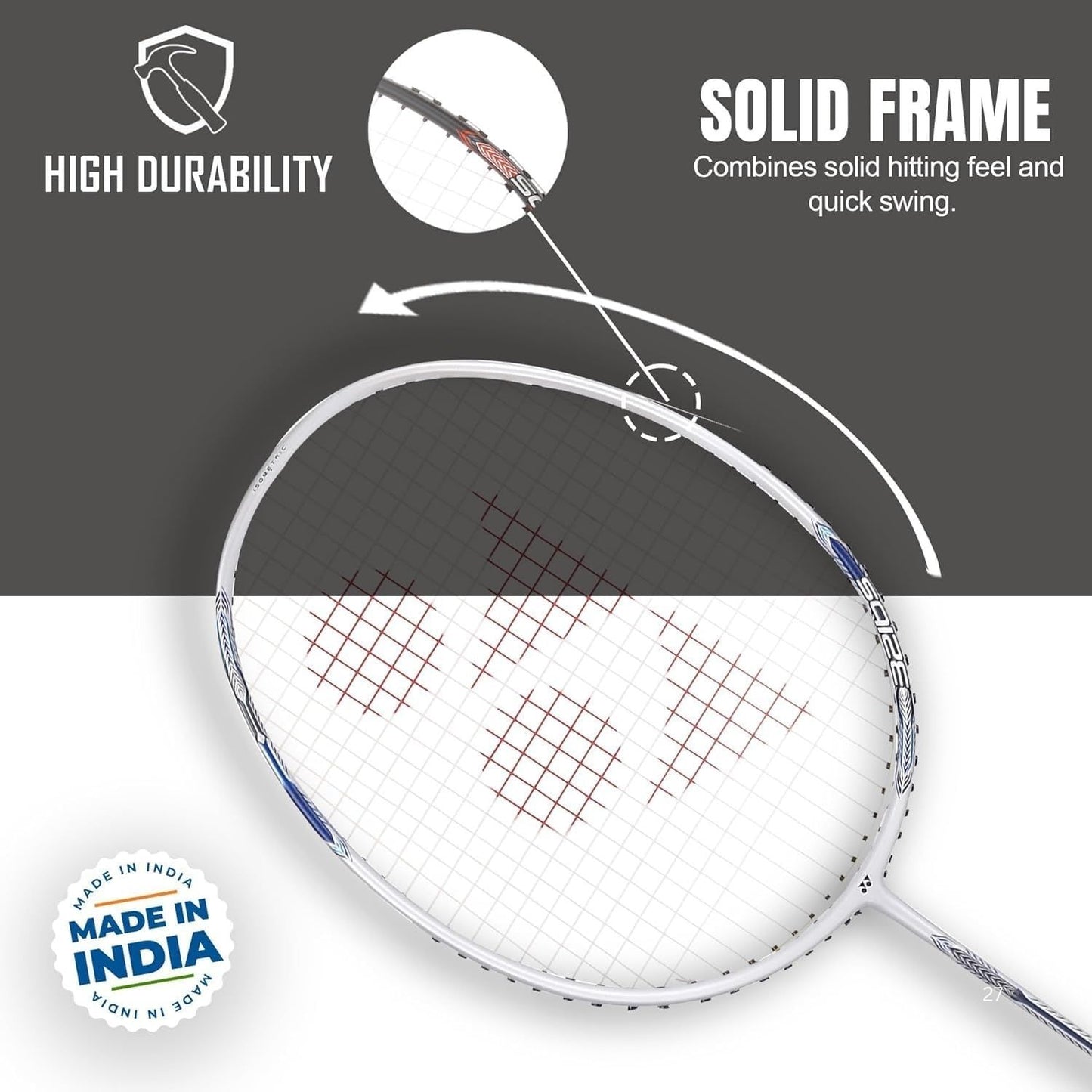YONEX Astrox Attack 9 Strung Badminton Racquet | Head-Heavy Power | Isometric Head | Graphite Shaft | G4 Grip (4U)