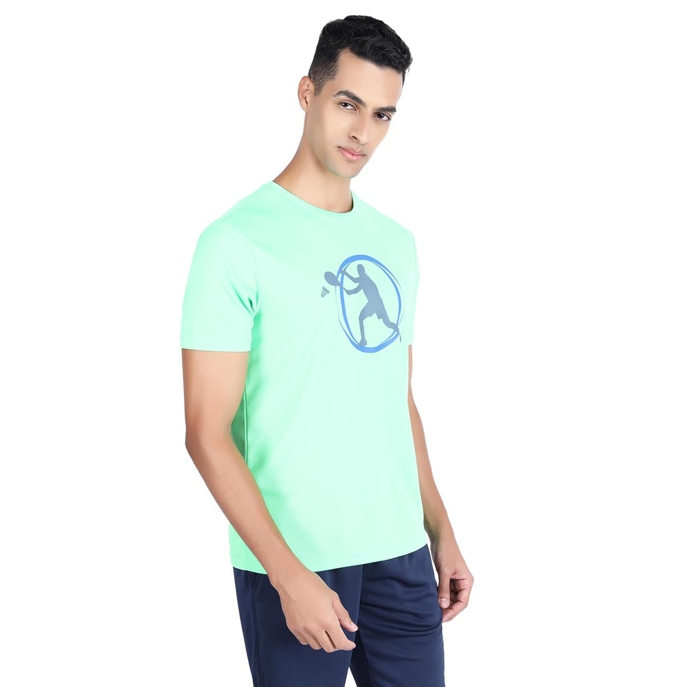 Yonex 2811 Easy3 Men’s Round Neck T‑Shirt – Tru‑Dry Quick‑Dry Polyester Bird‑Eye Mesh 130 GSM Lightweight & Breathable Performance Tee for Badminton - Best Price online Prokicksports.com