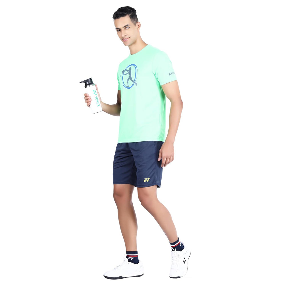 Yonex 2811 Easy3 Men’s Round Neck T‑Shirt – Tru‑Dry Quick‑Dry Polyester Bird‑Eye Mesh 130 GSM Lightweight & Breathable Performance Tee for Badminton - Best Price online Prokicksports.com