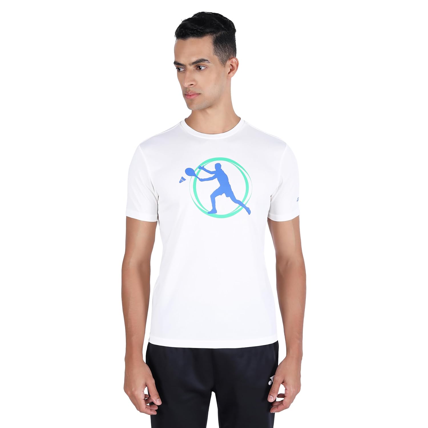 Yonex 2811 Easy3 Men’s Round Neck T‑Shirt – Tru‑Dry Quick‑Dry Polyester Bird‑Eye Mesh 130 GSM Lightweight & Breathable Performance Tee for Badminton - Best Price online Prokicksports.com
