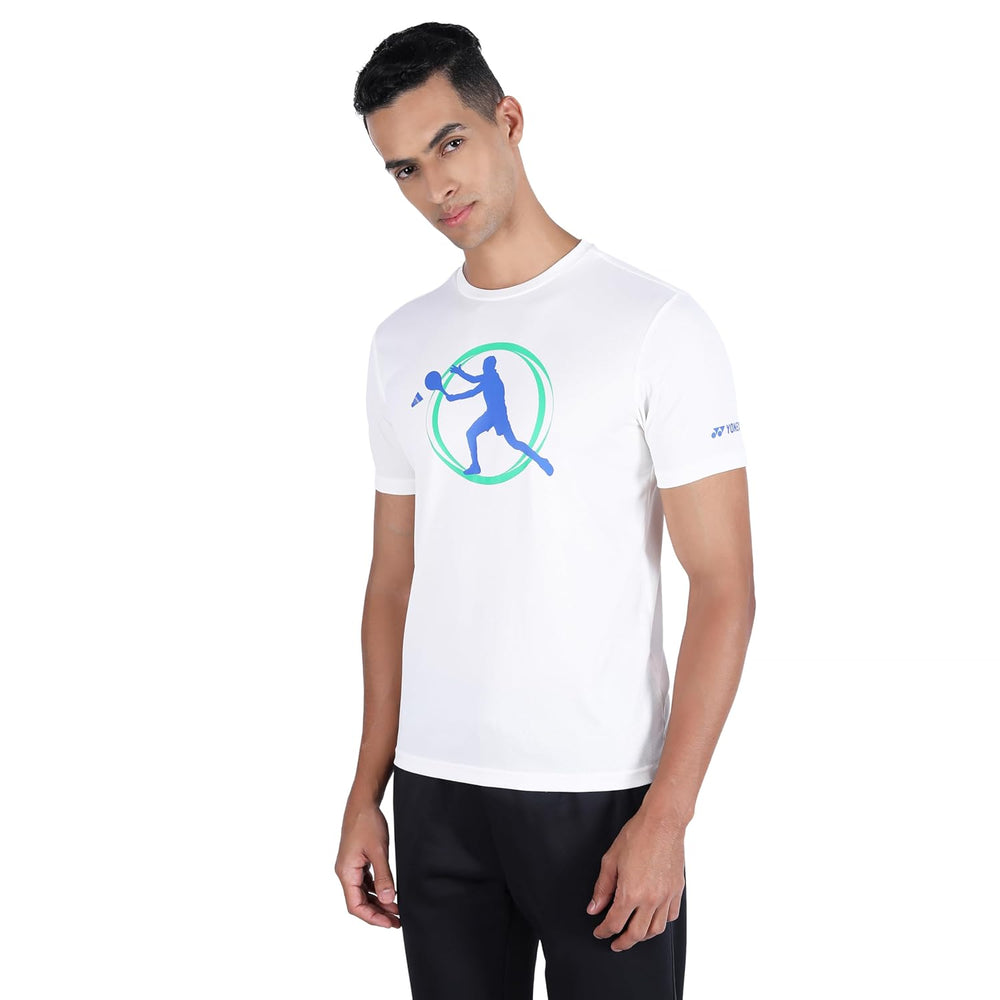 Yonex 2811 Easy3 Men’s Round Neck T‑Shirt – Tru‑Dry Quick‑Dry Polyester Bird‑Eye Mesh 130 GSM Lightweight & Breathable Performance Tee for Badminton - Best Price online Prokicksports.com