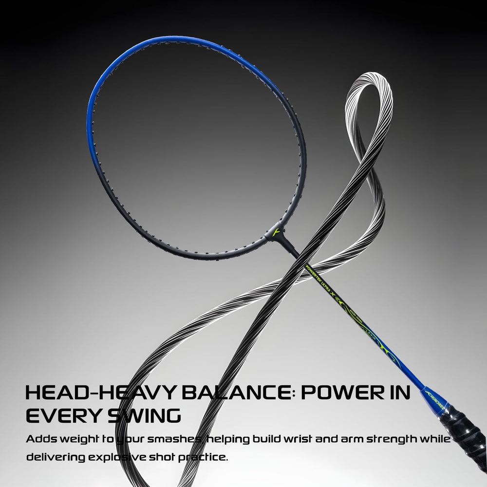 Hundred Powertek Ultra X Strung Badminton Set (2 Racquets) | Lightweight Aluminium Frame with Head-Heavy Balance, Full Cover | Beginner Friendly Combo Kit