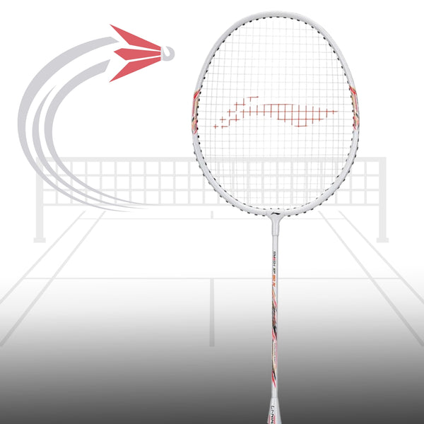 Li-Ning Smash XP 90 IV Strung Badminton Racquet with Full Cover (Pack of 2) G5 White/Orange | Lightweight Beginner Racquets