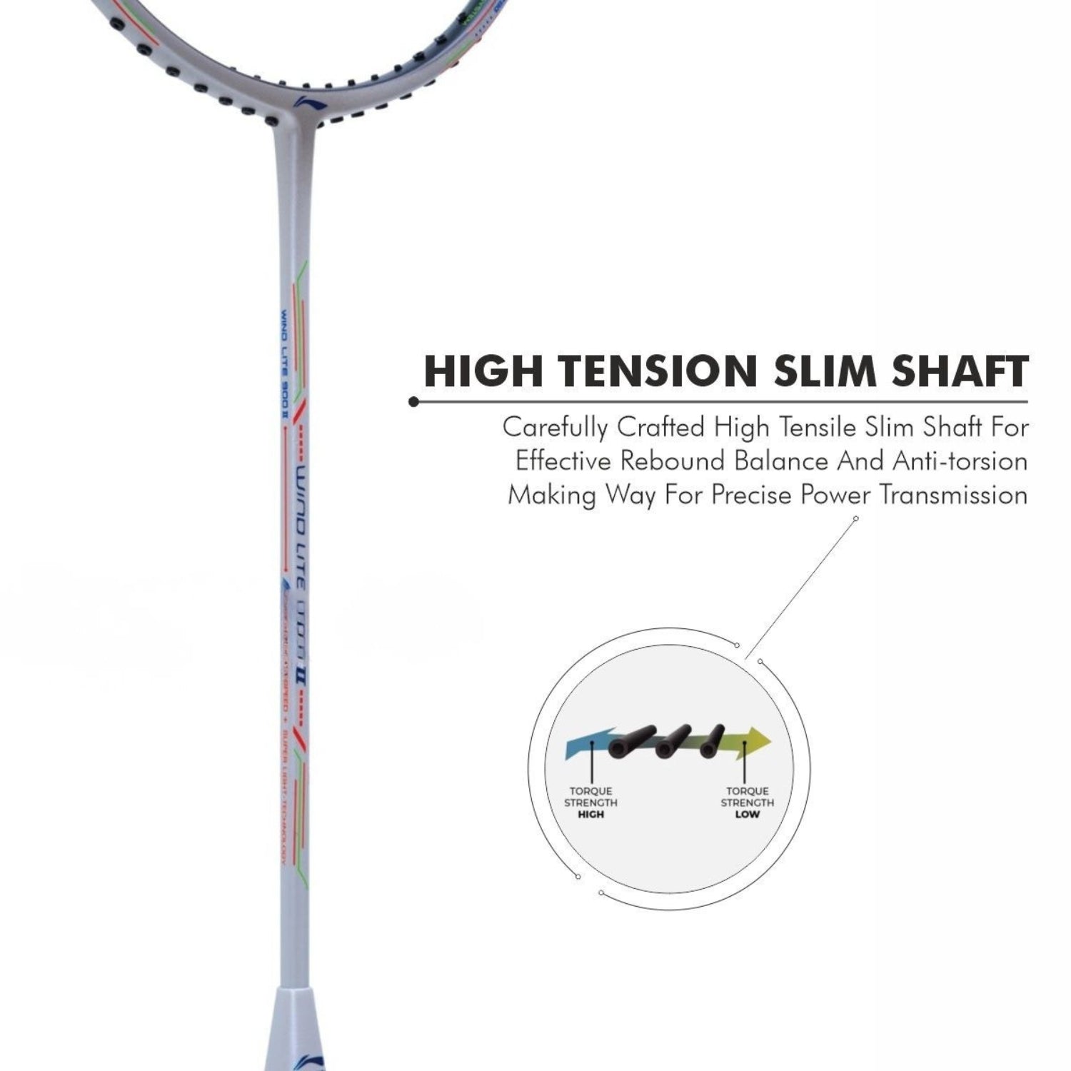 Li-Ning Wind Lite 900 II Unstrung Badminton Racket | Ultra Lightweight | High Tension | Aerodynamic Frame | Fast Swing Speed | Ideal for Intermediate Players - Best Price online Prokicksports.com