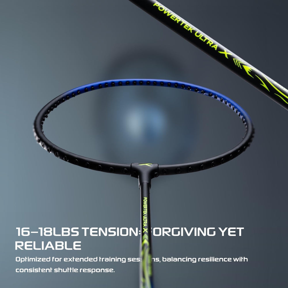 Hundred Powertek Ultra X Strung Badminton Set (2 Racquets) | Lightweight Aluminium Frame with Head-Heavy Balance, Full Cover | Beginner Friendly Combo Kit