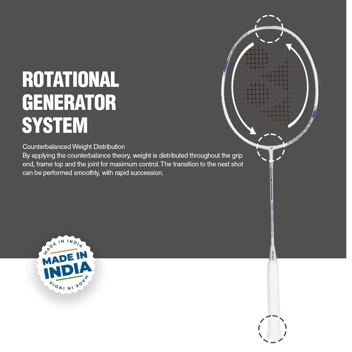 YONEX Astrox Attack 9 Strung Badminton Racquet | Head-Heavy Power | Isometric Head | Graphite Shaft | G4 Grip (4U)