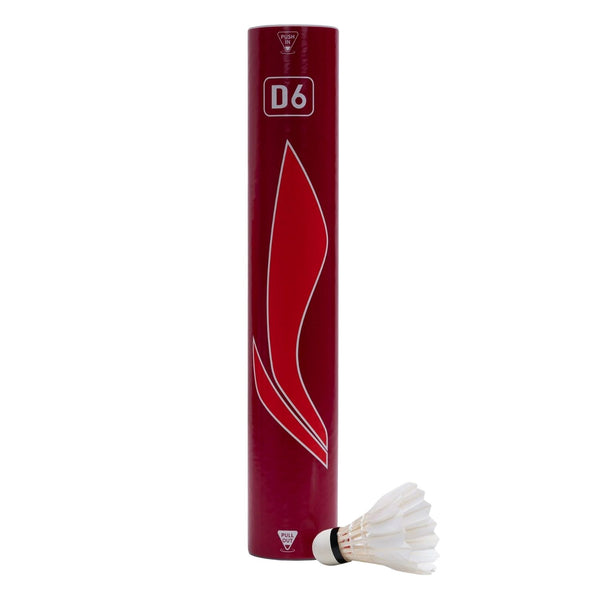 Li‑Ning D6 Feather Shuttlecock – Speed 76, Duck Teal Feather & Composite Cork, Pack of 12 (Tournament/Club Grade)