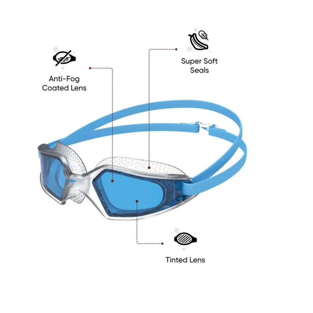 Speedo Hydropulse Swimming Goggles – Adult | Anti-Fog UV Protection Lenses with Wide Vision, Super Soft Seals & Adjustable Double Strap for Comfortable Swim Training - Best Price online Prokicksports.com