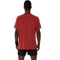 ASICS Court SS Top Men T-Shirt Roundneck – Burnt Red | Breathable Sportswear Tee for Training & Casual Wear - Best Price online Prokicksports.com