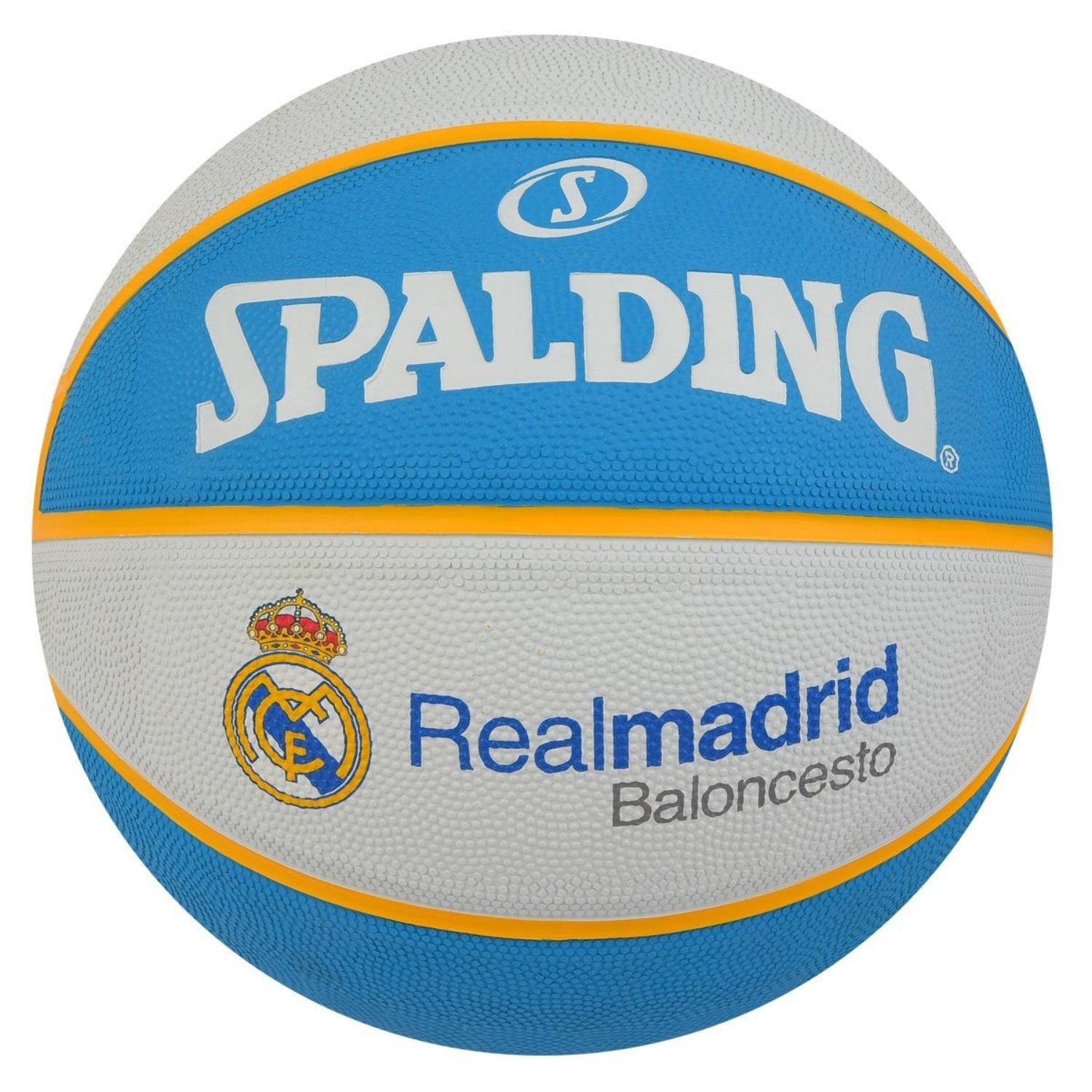 Spalding Euroleague Real Madrid Basketball, White/Blue – Size 7 Official Euroleague Team Rubber Indoor/Outdoor Ball - Best Price online Prokicksports.com