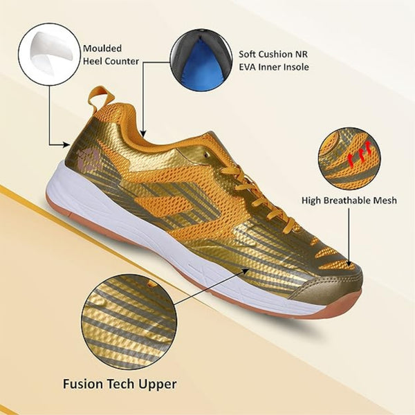 Nivia Super Court 2.0 Badminton Shoes – Mesh + TPU Upper, Duofoam Midsole, Non-Marking Rubber Outsole | Lightweight, Flexible Comfort & High Grip for Indoor Court Play