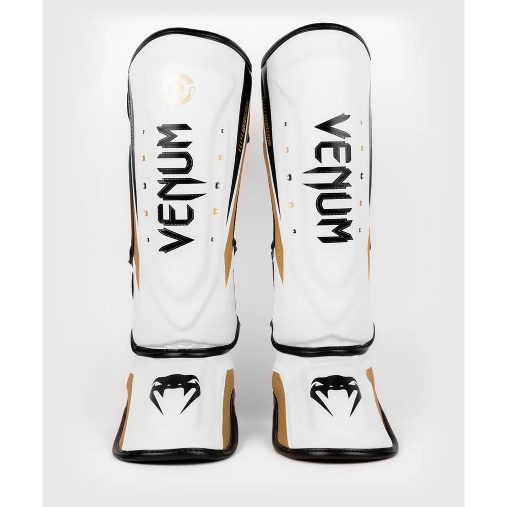Venum Elite 2.0 Standup Shinguards, White/Gold - Best Price online Prokicksports.com