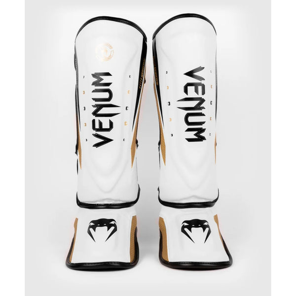 Venum Elite 2.0 Standup Shinguards, White/Gold