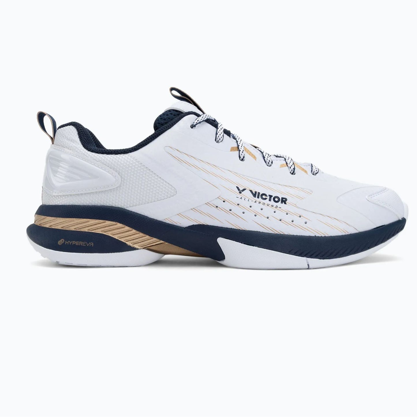 Victor A970TD-IN-AX Badminton Shoes – Bright White/Light Gold | Lightweight & High-Grip Court Performance - Best Price online Prokicksports.com