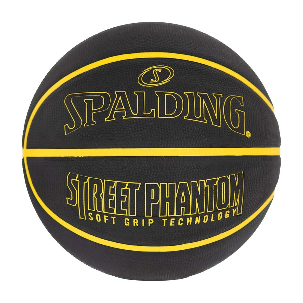 Spalding Street Phantom Outdoor Basketball – Size 7, Soft Grip Rubber, Deep Channel Street Ball for Concrete & Asphalt Courts