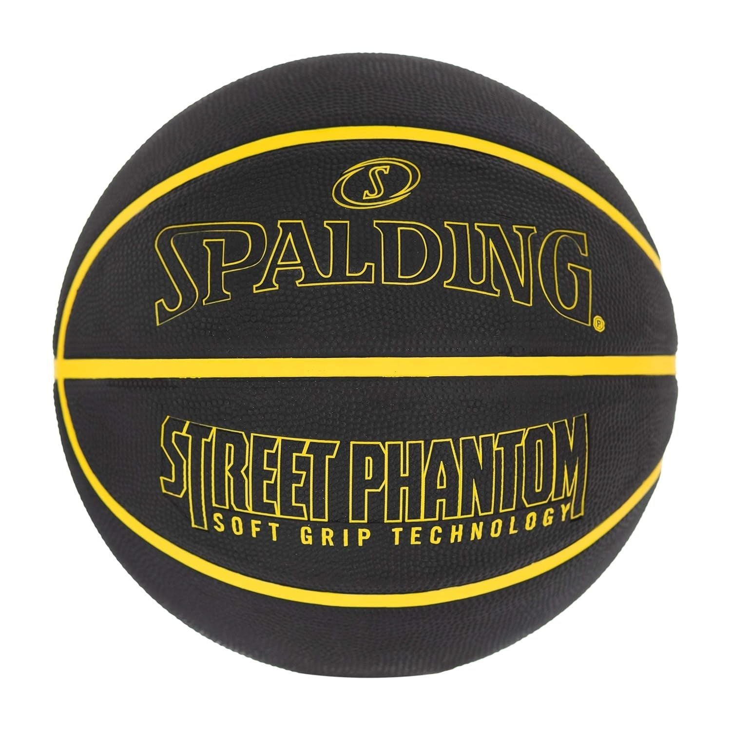 Spalding Street Phantom Outdoor Basketball – Size 7, Soft Grip Rubber, Deep Channel Street Ball for Concrete & Asphalt Courts - Best Price online Prokicksports.com