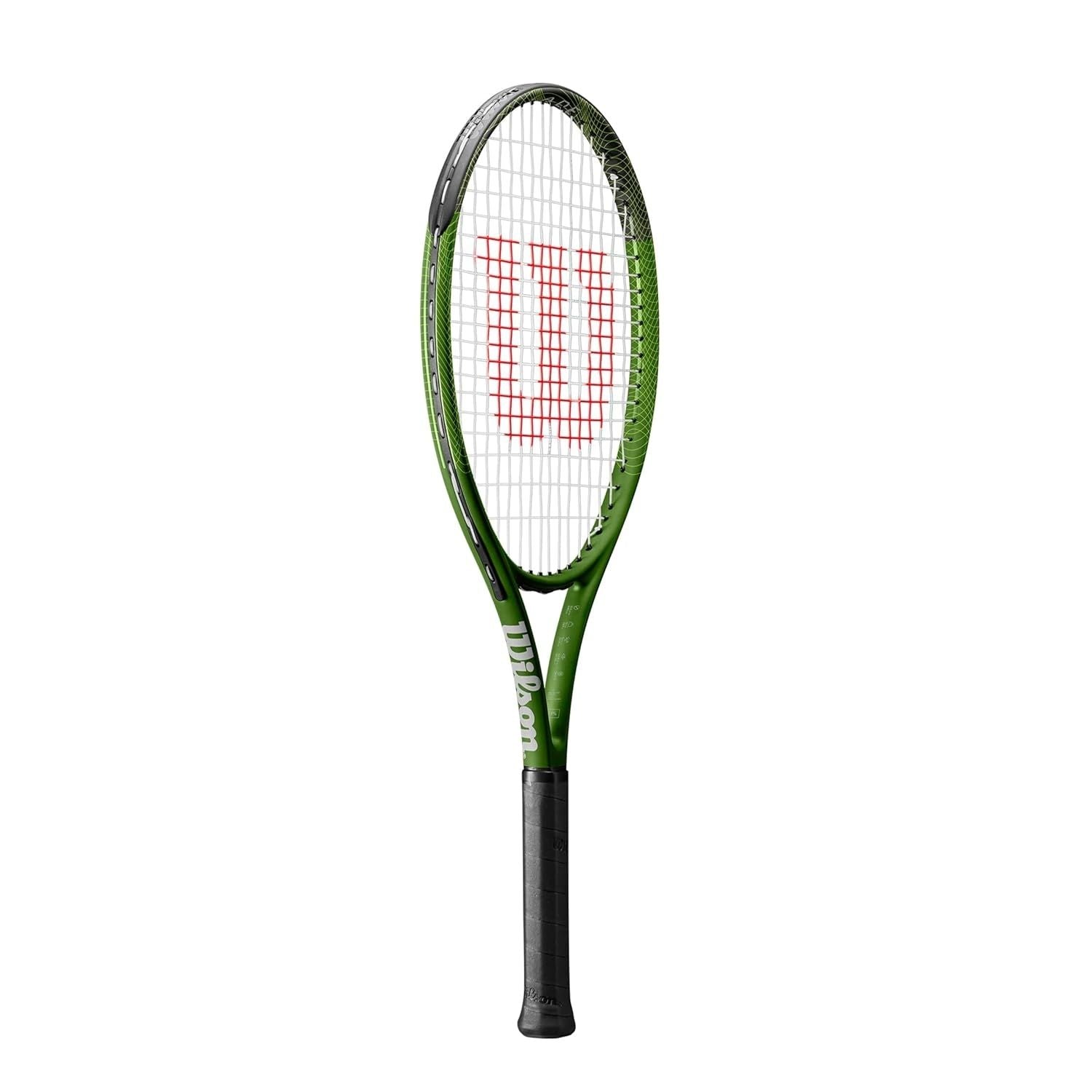 Wilson WR125210U Blade Feel Comp Junior Strung Tennis Racquet, Green – 26 inch, 100 sq.in Head, 250g, 16x19, Fused Composite | For Ages 9–12 - Best Price online Prokicksports.com