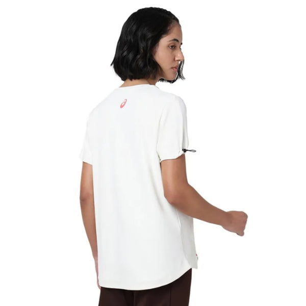 ASICS Drawstring Sleeve SS Top for Women | Round Neck Sports T-Shirt
