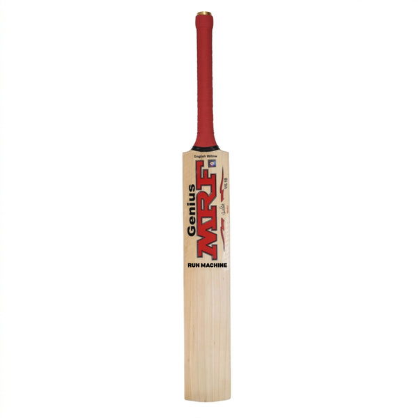 MRF Genius Run Machine English Willow Cricket Bat, Short Handle | Premium Grade Willow with Thick Edges & Power Stroke Design
