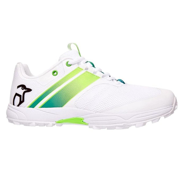 Kookaburra Pro 2.0 Rubber Cricket Shoes | Lightweight EVA Midsole | White/Lime | Turf & Hard Pitch