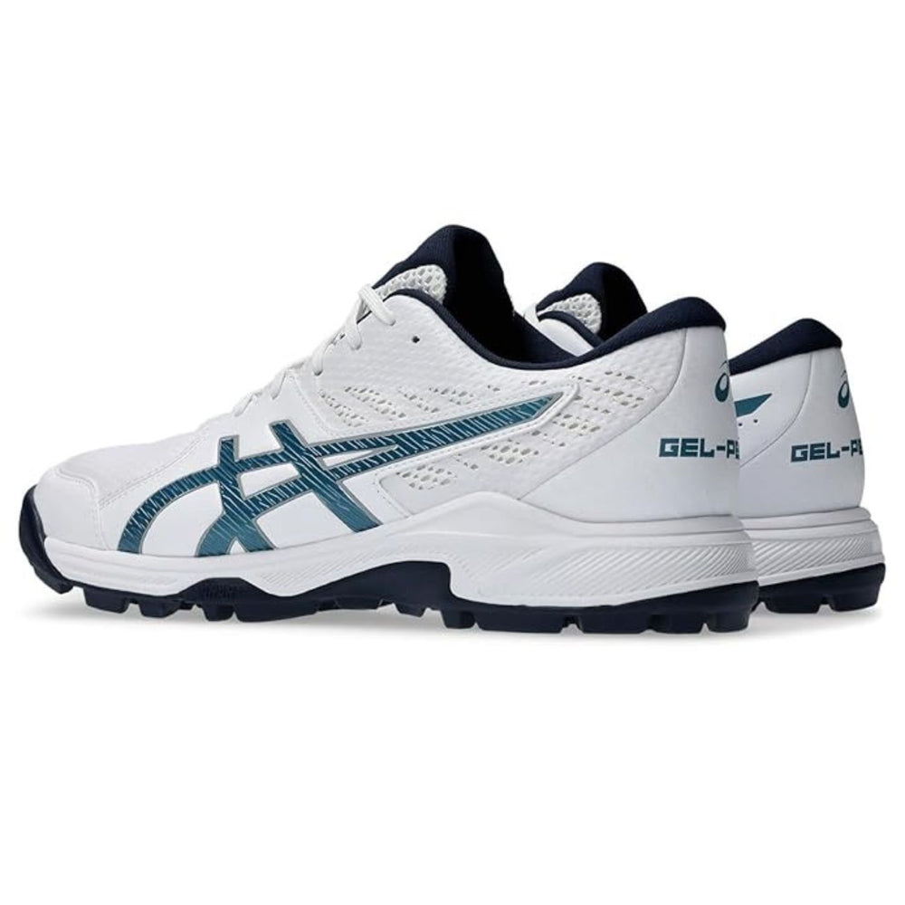 ASICS Gel-Peake 2 Cricket Shoes (Men) | Rubber Outsole | Breathable Mesh | Rearfoot GEL Cushioning | White/Atlantis Blue - Best Price online Prokicksports.com