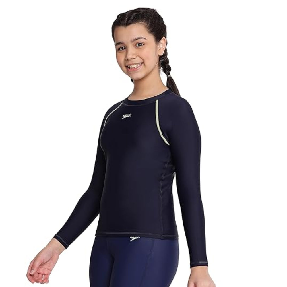 Speedo JF Long Sleeve Sun Top – Girls Swimming Top with UV Protection - Best Price online Prokicksports.com
