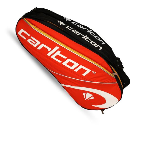 Carlton Airblade 2 Compartment Racquet Kit Bag, Orange/Black | Spacious Dual Storage Bag for Badminton Players