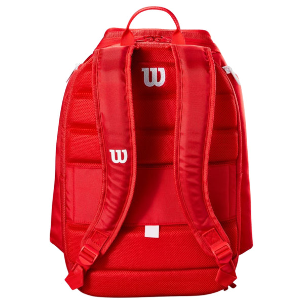 Wilson WR8036901001 Super Tour Backpack Red | Professional Tennis Bag for Racquets, Shoes & Gear | Lightweight, Durable Sports Backpack for Players