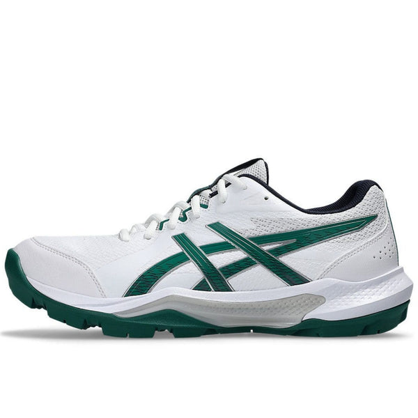 ASICS Unisex Gel-Peake 3 Cricket Shoes White/Jasper Green Turf Hard Wicket GEL Cushioning TRUSSTIC Grip