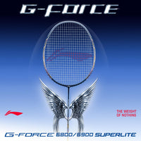 Li-Ning G-Force 6900 Superlite Unstrung Badminton Racquet, 5U G6 | Ultralite Carbon Technology | Fast Swing