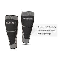 Prokick Calf Compression Sleeves for Men and Women, Black/Grey - Best Price online Prokicksports.com