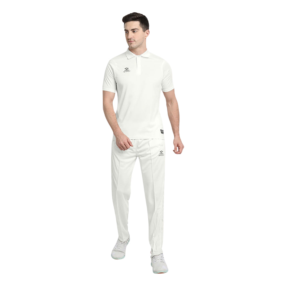 Shrey Match 2.0 Junior Cricket T-Shirt Off-White – Lightweight, Breathable Short Sleeves Sportswear for Kids in Practice, Matches & School Training - Best Price online Prokicksports.com