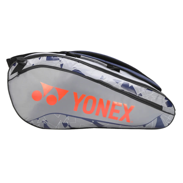 Yonex ACE1-Q014-2329-T01-S Badminton Racquet Bag Gray/Cherry Tomato | Lightweight & Durable Sports Bag | Spacious Backpack for Racquets, Shoes & Accessories