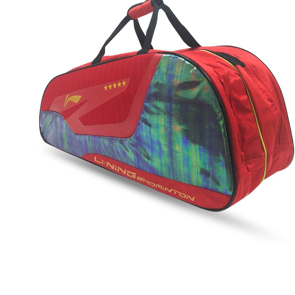 Li-Ning 9 in 1 Badminton Kit Bag – Red | Multi-Compartment Gear Bag for Complete Badminton Storage