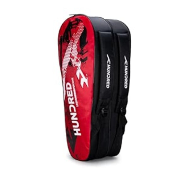 Hundred Sonic Pack Badminton Kitbag – Black/Red | Spacious & Durable Gear Bag for Badminton Players
