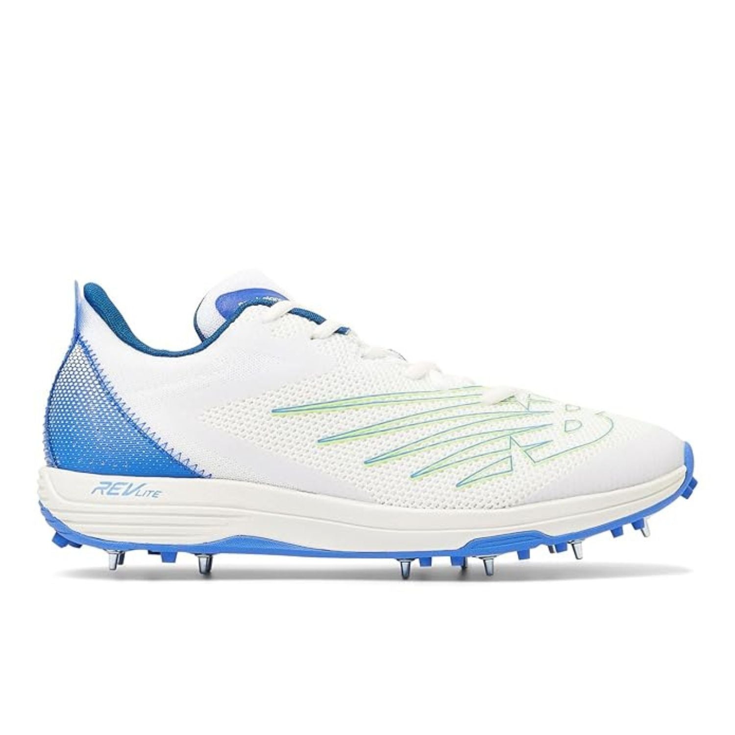 New Balance CK10R5 Metal Spike Cricket Shoes | 11 Removable Spikes | Lightweight Midsole | Breathable Upper - White - Best Price online Prokicksports.com