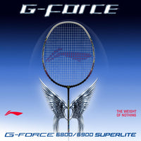 Li-Ning G-Force 6900 Superlite Unstrung Badminton Racquet, 5U G6 | Ultralite Carbon Technology | Fast Swing