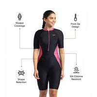 Speedo AF Zip Front SS Kneesuit – Women’s Short Sleeve Swimwear - Best Price online Prokicksports.com